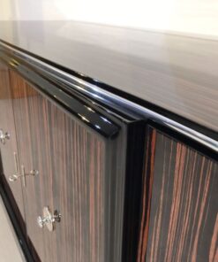 brown, high gloss, sideboard, art deco, great foot, living room, chrome handles, lacquer, luxury, veneer, chrome lines, piano lacquer