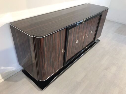 brown, high gloss, sideboard, art deco, great foot, living room, chrome handles, lacquer, luxury, veneer, chrome lines, piano lacquer