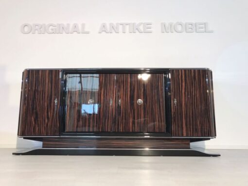 brown, high gloss, sideboard, art deco, great foot, living room, chrome handles, lacquer, luxury, veneer, chrome lines, piano lacquer