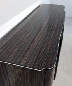 brown, high gloss, sideboard, art deco, great foot, living room, chrome handles, lacquer, luxury, veneer, chrome lines, piano lacquer