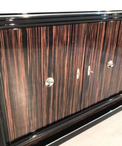 brown, high gloss, sideboard, art deco, great foot, living room, chrome handles, lacquer, luxury, veneer, chrome lines, piano lacquer