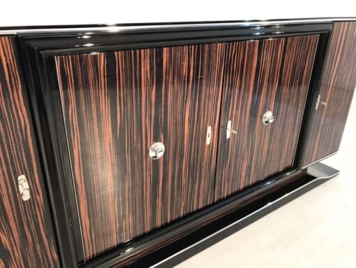 brown, high gloss, sideboard, art deco, great foot, living room, chrome handles, lacquer, luxury, veneer, chrome lines, piano lacquer