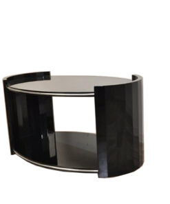 black, high gloss, couch, art deco, great foot, living room, table, lacquer, luxury, veneer, chrome lines,