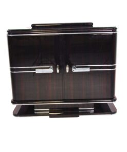 black, high gloss, commodes, art deco, great foot, living room, chrome handles, lacquer, luxury, veneer, chrome lines, piano lacquer