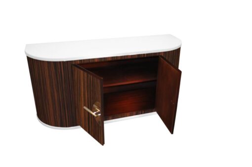 white, high gloss, sideboard, art deco, great foot, living room, chrome handles, lacquer, luxury, veneer, chrome lines, makassar, high gloss