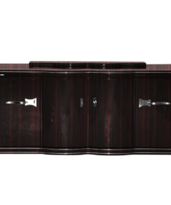 brown, high gloss, sideboard, art deco, great foot, living room, chrome handles, lacquer, luxury, veneer, makassar, piano lacquer, storage space