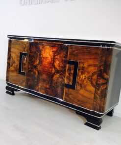 Art Deco, antique, sideboard, buffet, belgium, original, interior design, living room, storage, walnut, wood, veneer, high end