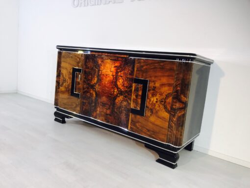 Art Deco, antique, sideboard, buffet, belgium, original, interior design, living room, storage, walnut, wood, veneer, high end