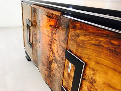 Art Deco, antique, sideboard, buffet, belgium, original, interior design, living room, storage, walnut, wood, veneer, high end