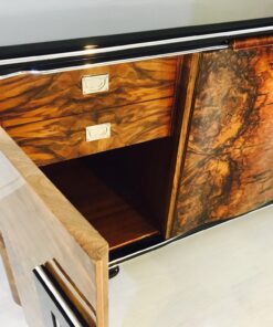 Art Deco, antique, sideboard, buffet, belgium, original, interior design, living room, storage, walnut, wood, veneer, high end