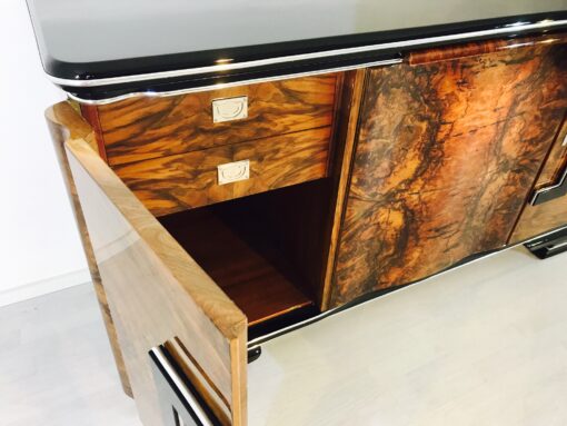 Art Deco, antique, sideboard, buffet, belgium, original, interior design, living room, storage, walnut, wood, veneer, high end