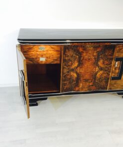 Art Deco, antique, sideboard, buffet, belgium, original, interior design, living room, storage, walnut, wood, veneer, high end