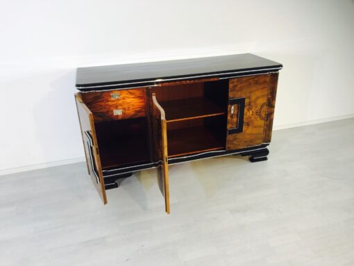 Art Deco, antique, sideboard, buffet, belgium, original, interior design, living room, storage, walnut, wood, veneer, high end