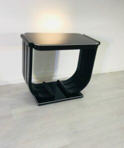 Art Deco, Furniture, Console, Table, Piano lacquer, high gloss finsih, design, interior, interiordesign, curved edges, chrome elements, living room