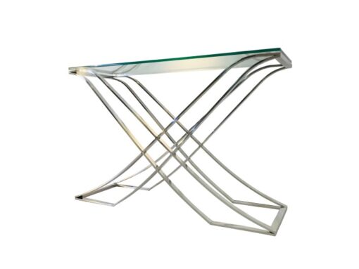 Bauhaus, console, table, glass, metal, brass, chrome, design, interior design, decor, home, furniture, furnishing, living room, hall