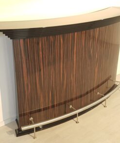 Art Deco, furniture, era, bar, halfmoon, macassar, wood, high gloss finish, design, interiordesign, steel, high quality, living room