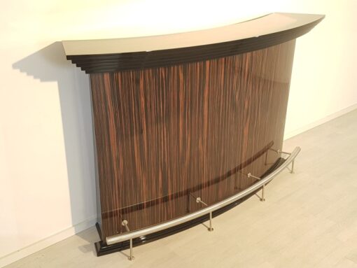 Art Deco, furniture, era, bar, halfmoon, macassar, wood, high gloss finish, design, interiordesign, steel, high quality, living room