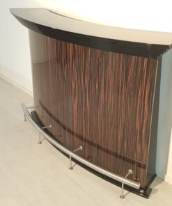 Art Deco, furniture, era, bar, halfmoon, macassar, wood, high gloss finish, design, interiordesign, steel, high quality, living room