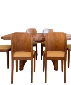 Art Deco, dining table, walnut wood, design, interior, grain, original, spain, 1920s, antique, vintage, table, dining set, living room