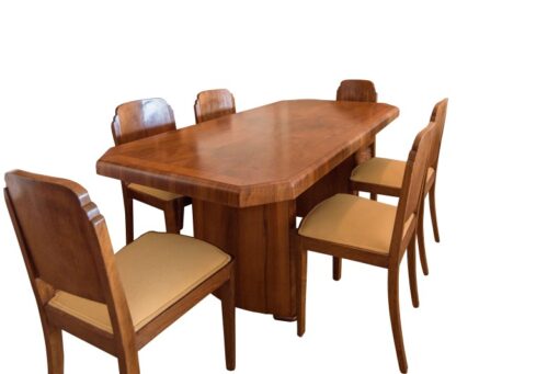 Art Deco, dining table, walnut wood, design, interior, grain, original, spain, 1920s, antique, vintage, table, dining set, living room