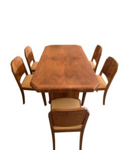 Art Deco, dining table, walnut wood, design, interior, grain, original, spain, 1920s, antique, vintage, table, dining set, living room