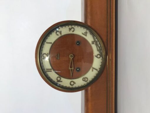 Clock, floor clock, brown, antique, luxury, living room, light brown, unrestored, design, elegant, wood, brass, inlays, great foot