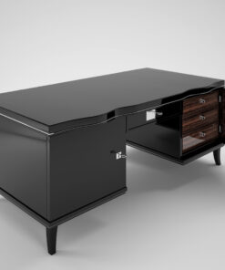 Art Deco Desk with Macassar Drawers, Design, furniture, luxurious, art, black, pinao lacquer, drawers, style, interior design, home decor