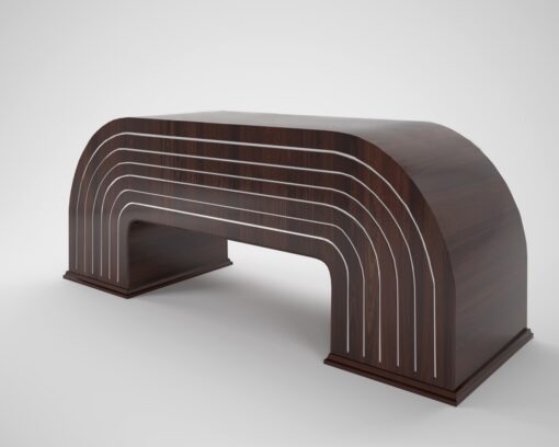 sculotural walnut desk, design, furniture, art deco, customizable, art deco, deco style, chrome, luxuiorus, interior design, home decoration, office, ceo, living room, high end