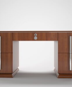 Art Deco, Custom Desk, Design, Interior Design, Walnut, Grain, furniture, luxurious, elegant, chrome handles, large, unique, living room, office