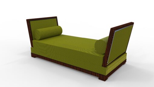 Two seater sofa art deco design, macassar, wood, luxurious, interior design, customizable furniture, home decoration, seating, living room, pillows