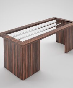 open design macassar desk, wood, office, interior design, interiors, office, steel, glass top, table, home design, decoration