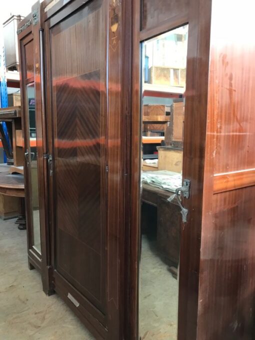 wardrobe, unrestored, brown, great foot, veneer, antique, living, elegant, pattern, luxury, large, stable, pattern, cabinet