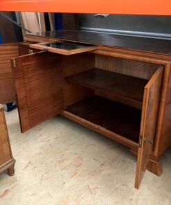 sideboard, unrestored, brown, great foot, veneer, antique, living room, elegant, pattern, luxury, large, stable, pattern, root wood