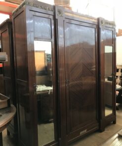 wardrobe, unrestored, brown, great foot, veneer, antique, living, elegant, pattern, luxury, large, stable, pattern, cabinet