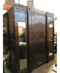 wardrobe, unrestored, brown, great foot, veneer, antique, living, elegant, pattern, luxury, large, stable, pattern, cabinet