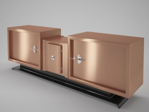 Art Deco Design Sideboard with Copper Finish, Interior Design, furniture, luxury, storage items, materials, matt finish, metal, made in Germany