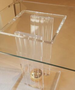 limited, edition, glass, table, small, german, germany, simple, design, veneer, drawers, polished, living, room, plexiglass, golden