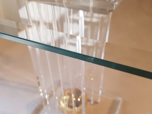 limited, edition, glass, table, small, german, germany, simple, design, veneer, drawers, polished, living, room, plexiglass, golden