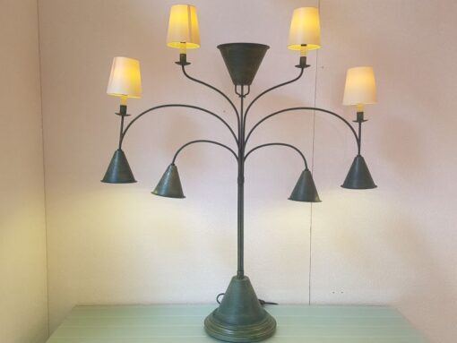 limited, edition, lamp, standing, standing, small, german, germany, simple, polished, living, room, green, metal, painted