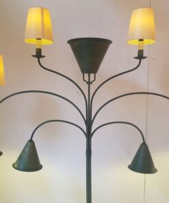 limited, edition, lamp, standing, standing, small, german, germany, simple, polished, living, room, green, metal, painted