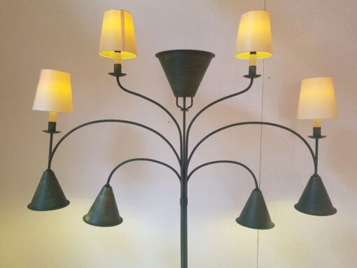 limited, edition, lamp, standing, standing, small, german, germany, simple, polished, living, room, green, metal, painted