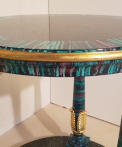 colorful, art, deco, side, table, gold, leaf, petite, wood, patttern, living, room, luxurious, flower, veneer, design, beautiful