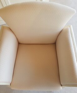 pair, two, armchairs, armchair, high, gloss, beige, color, wood, painted, light, hand, polished, patterns, living, room ,