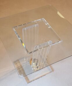 limited, edition, glass, table, small, german, germany, simple, design, veneer, drawers, polished, living, room, plexiglass, golden