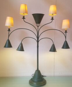 limited, edition, lamp, standing, standing, small, german, germany, simple, polished, living, room, green, metal, painted