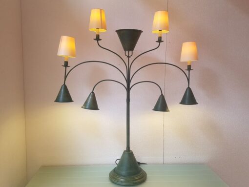 limited, edition, lamp, standing, standing, small, german, germany, simple, polished, living, room, green, metal, painted