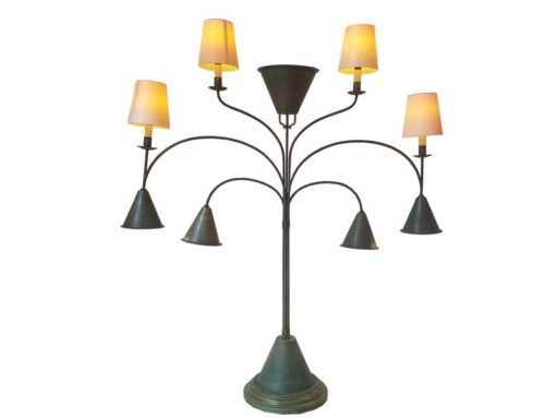 limited, edition, lamp, standing, standing, small, german, germany, simple, polished, living, room, green, metal, painted