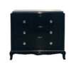 Black Vintage Chest of Drawers with Chrome Knobs, Commode, Luxury, furniture, design, homedcor, interior design, piano lacquer