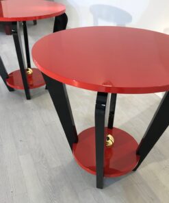 Pair of Red and Black Art Deco Style Side Tables, End Tables, Design Furniture, Colorful, Interior Design, Paintjob, Customizable