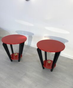 Pair of Red and Black Art Deco Style Side Tables, End Tables, Design Furniture, Colorful, Interior Design, Paintjob, Customizable